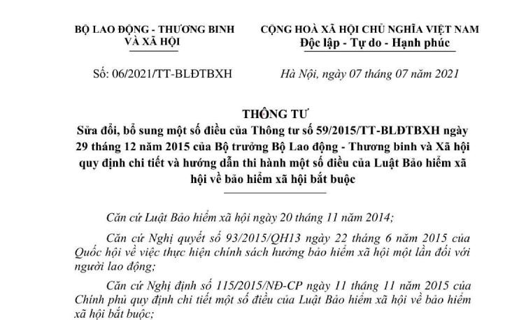 Thông tư sửa đổi