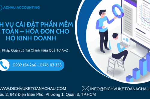 Dịch vụ 1 Dịch vụ Cài Đặt Phần Mềm Kế Toán – Hóa Đơn Cho Hộ Kinh Doanh
