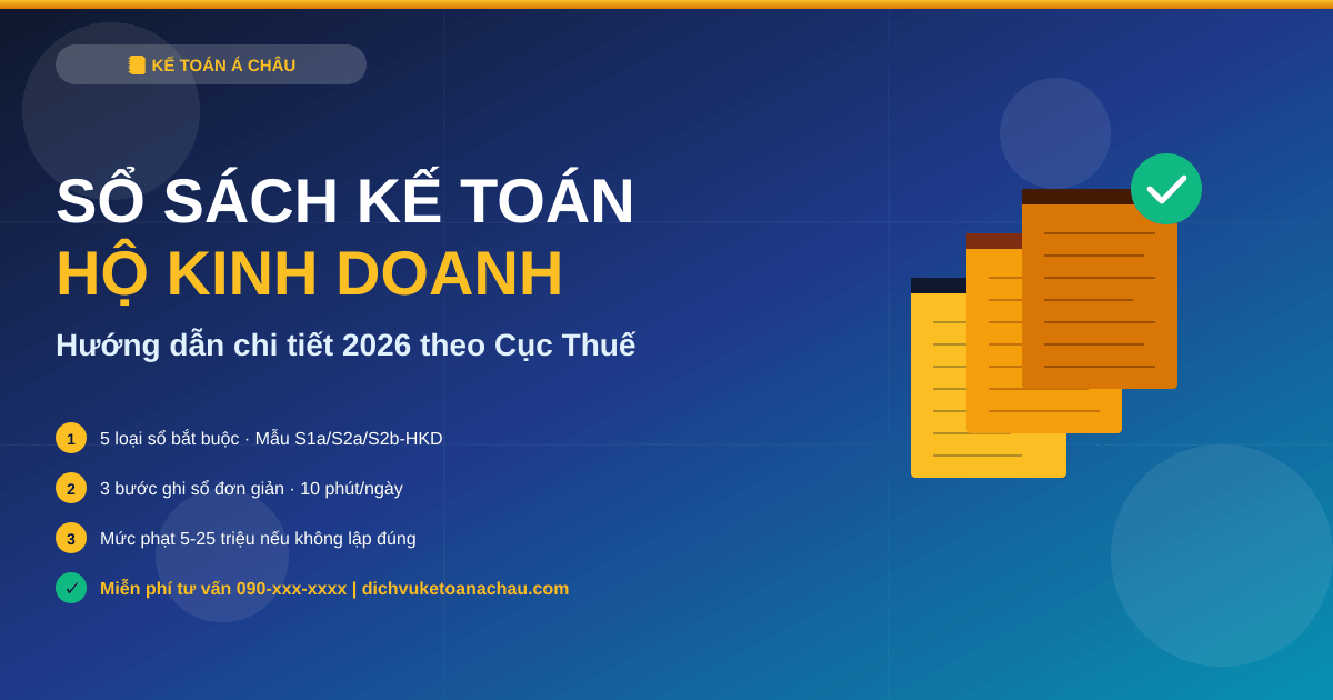 Sổ sách kế toán hộ kinh doanh - hướng dẫn chi tiết 2026 theo Cục Thuế