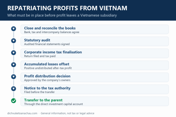 Checklist of steps before repatriating profits from a Vietnamese subsidiary